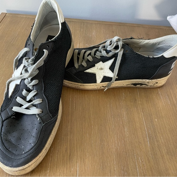 Golden goose Black ball star distressed sneakers - Picture 1 of 5